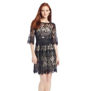BB Dakota black lace dress with cream slip size 4